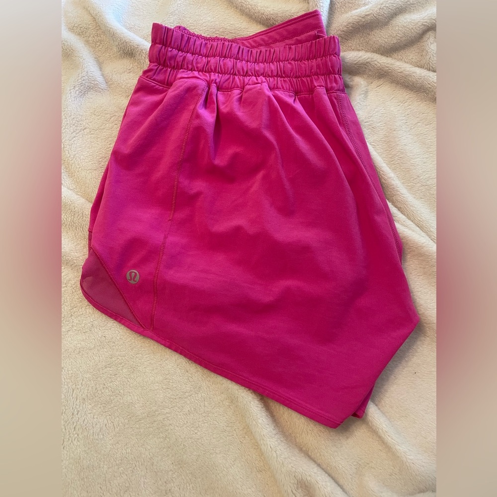 Lululemon Sonic Pink Hotty Hot Shorts 4 inch inseam low rise